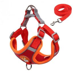 cat harness and leash set (Color: Red)