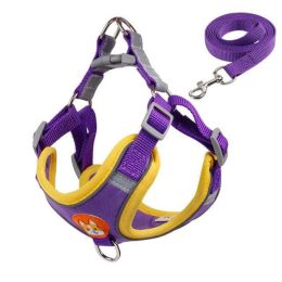 cat harness and leash set (Color: Purple)