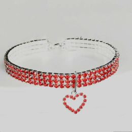 Cat Crystal Necklace Collar (Color: Red)