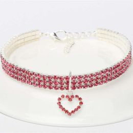 Cat Crystal Necklace Collar (Color: Pink)