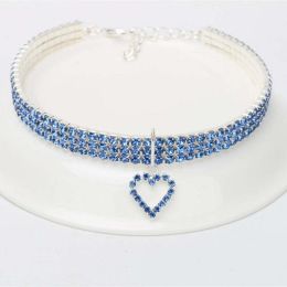 Cat Crystal Necklace Collar (Color: Blue)