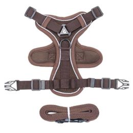 Wholesale dog harness with 1.5m leash (Color: Coffee)