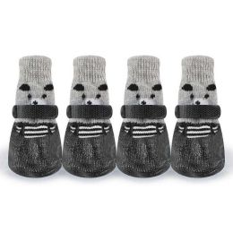 Wholesale 4pcs/set rubber waterproof rain and snow socks (Color: Black Dog Shoes 10)