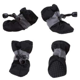 Wholesale 4-Pack Non-Slip Pet Protection Soft Sole Dog Shoes (Color: Without Cotton Black)