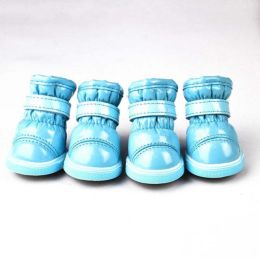 Wholesale 4pcs/set pet warm non-slip waterproof snow boots (Color: QL)