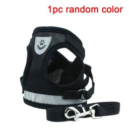 dog harness and leash set (Color: Random Color)